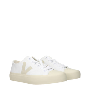 Veja White Fabric Low Tops