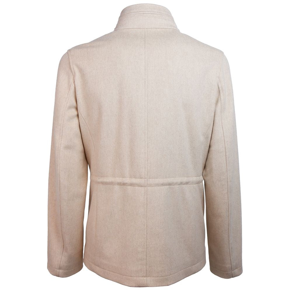 Made in Italy Beige Wool Jackets & Coat