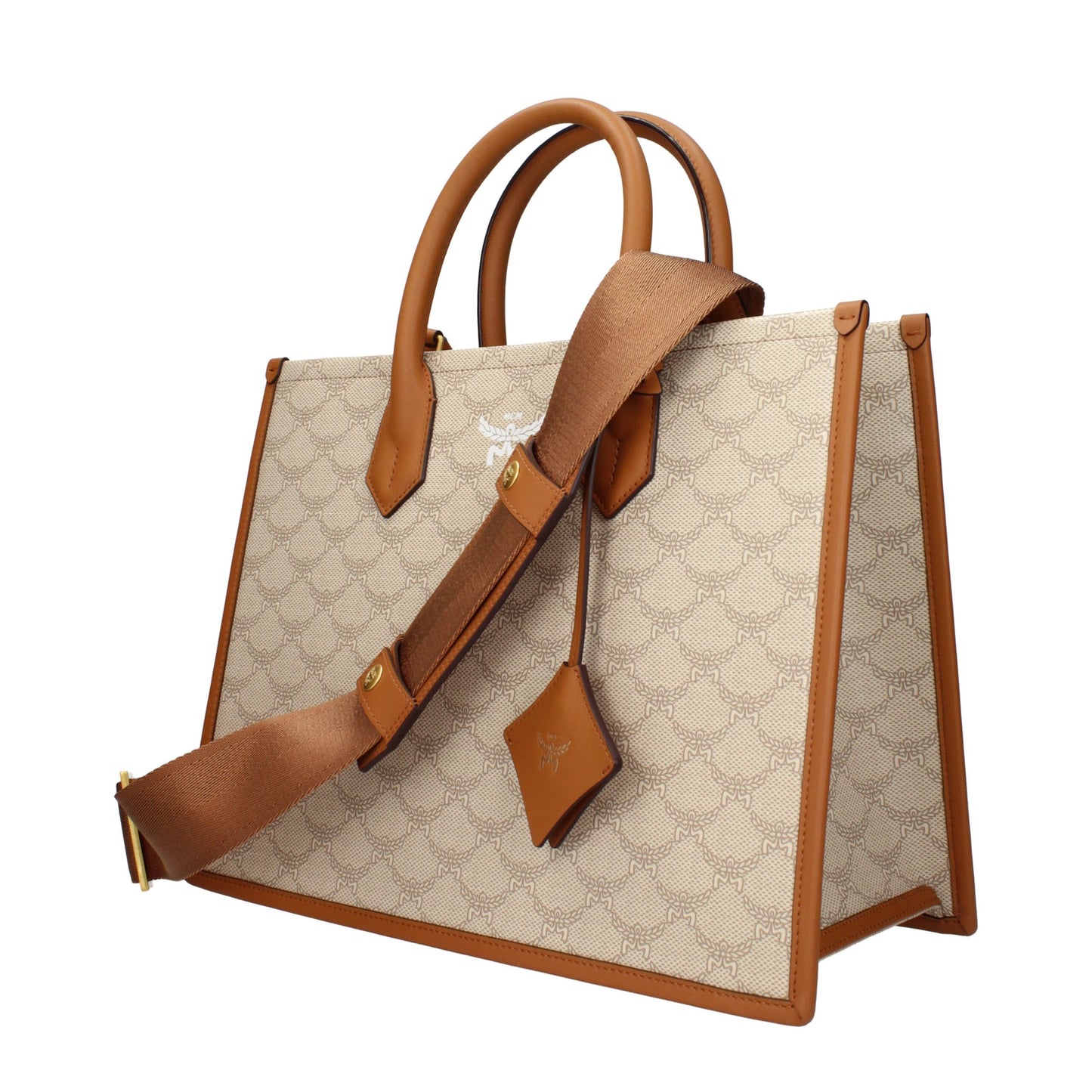 MCM Beige Fabric Handbags