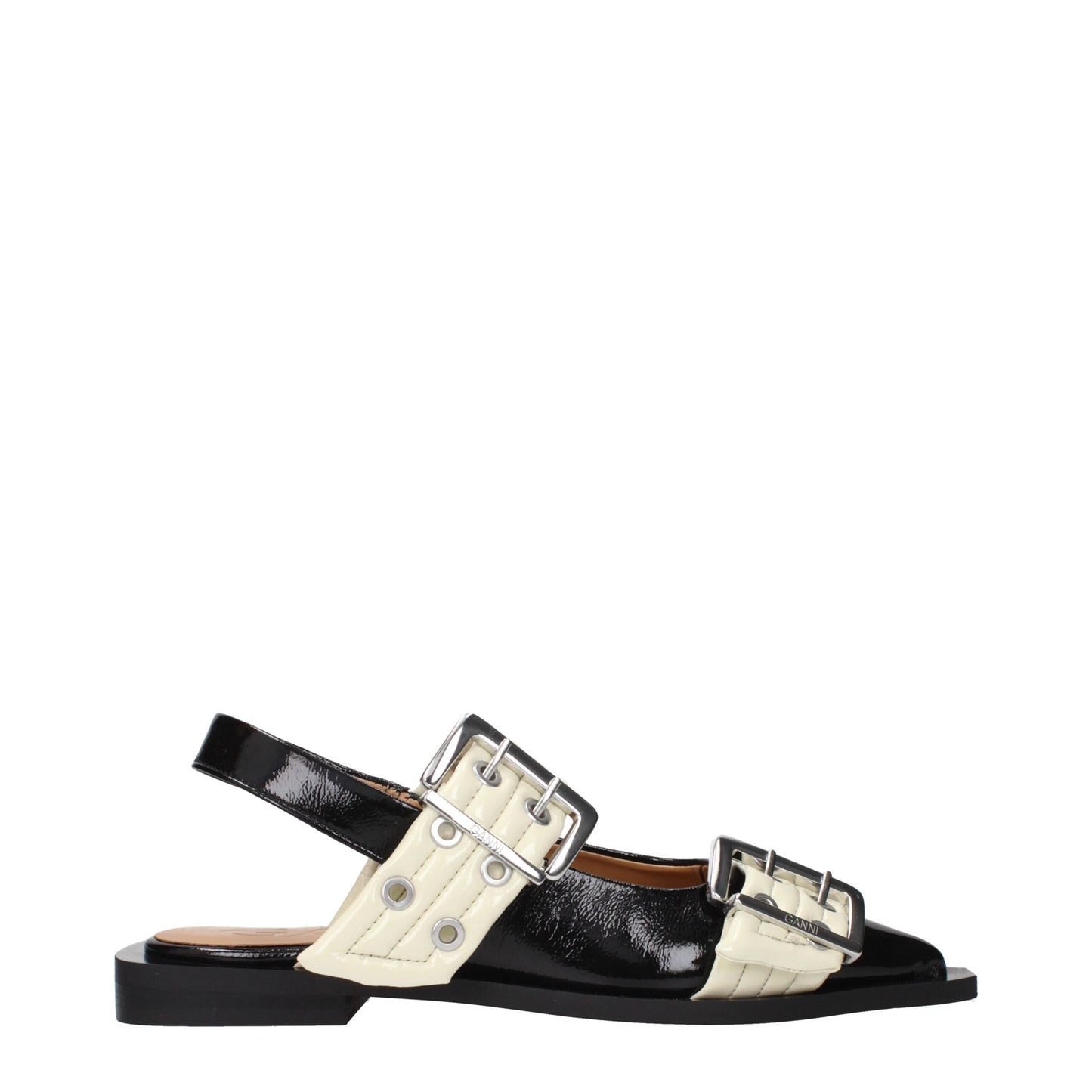 Ganni Black Polyethylene Flat Sandals