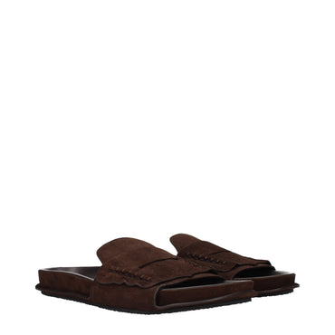 Jacquemus Brown Leather Slippers Sandals