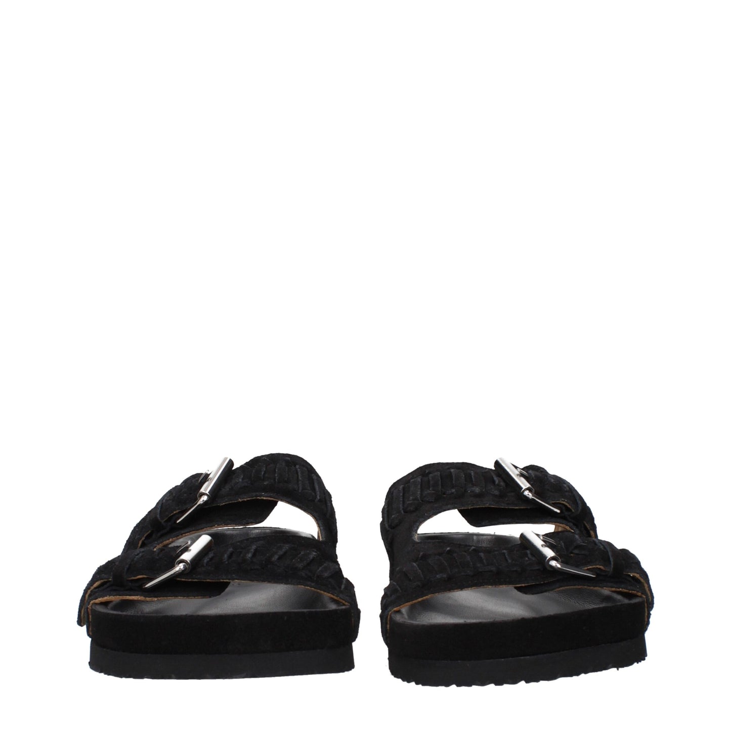 Isabel Marant Black Leather Slippers Sandals