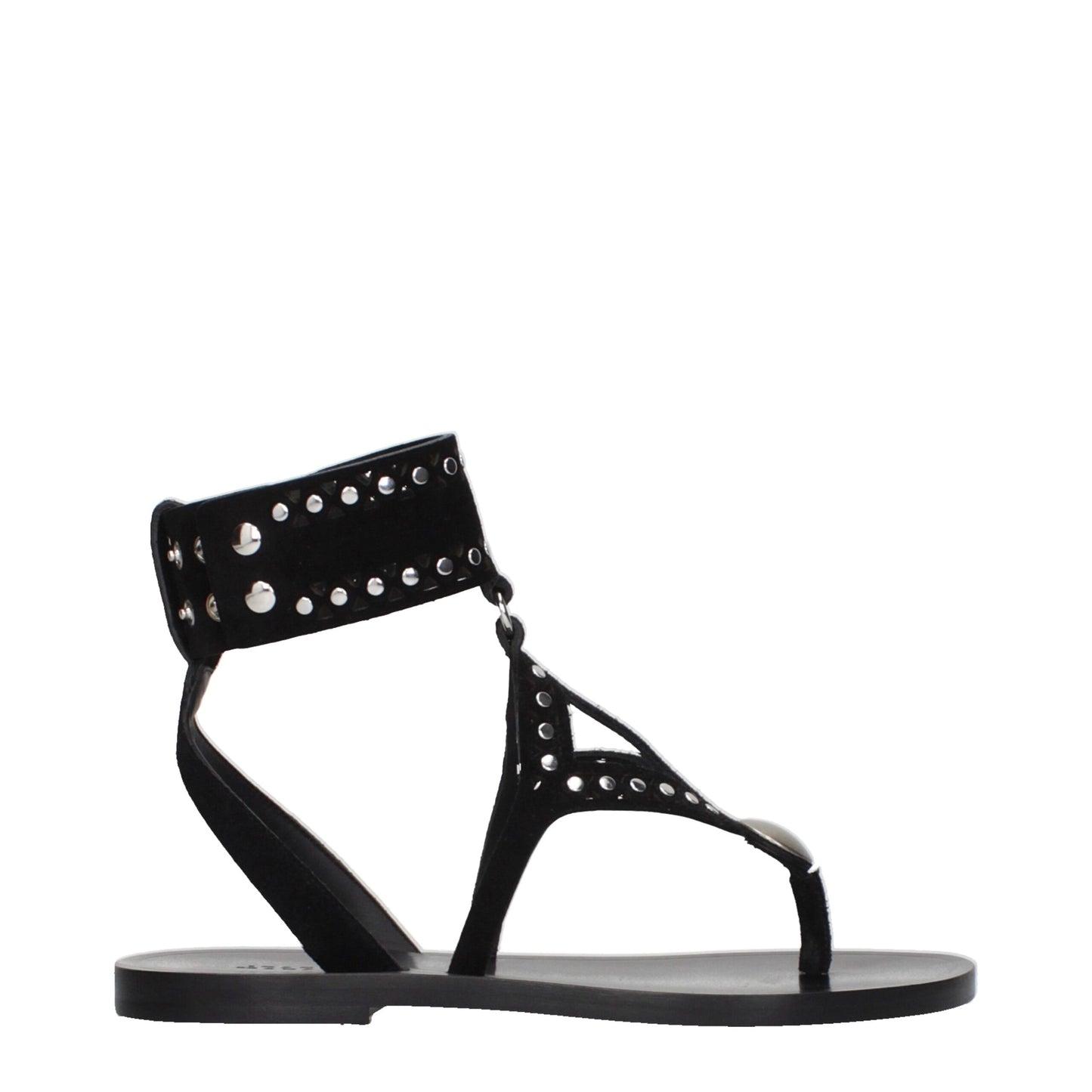 Isabel Marant Black Leather Flip-Flop Sandals