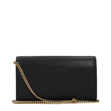 PINKO Black Leather Clutch Bags