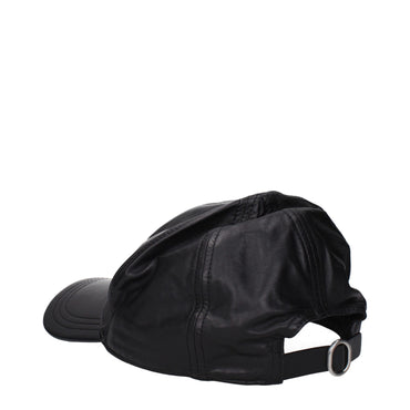 Jil Sander Black Leather Cap (Baseball Hat)