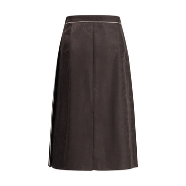 Burberry Sunflower Pleated Silk Skirt