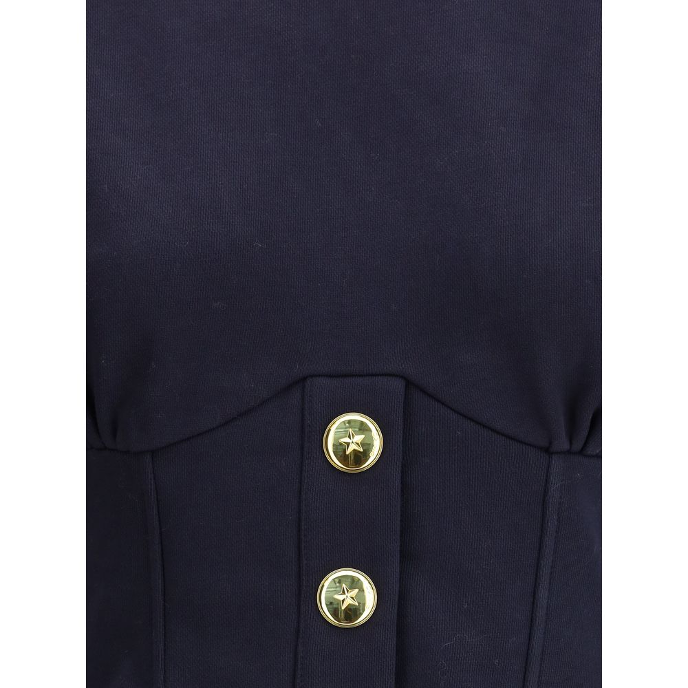 PINKO Cotton Sweatshirt with Corset Detail