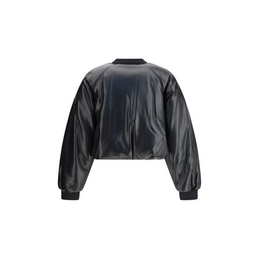 PINKO Cropped bomber with a leather-effect