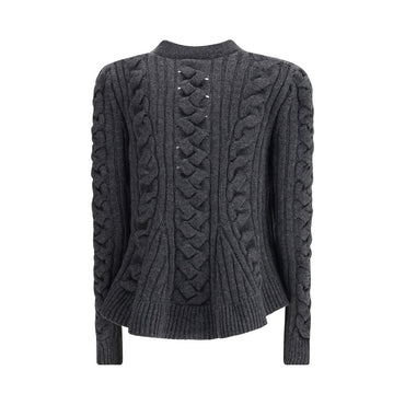 Alexander McQueen Peplum Cable Cardigan