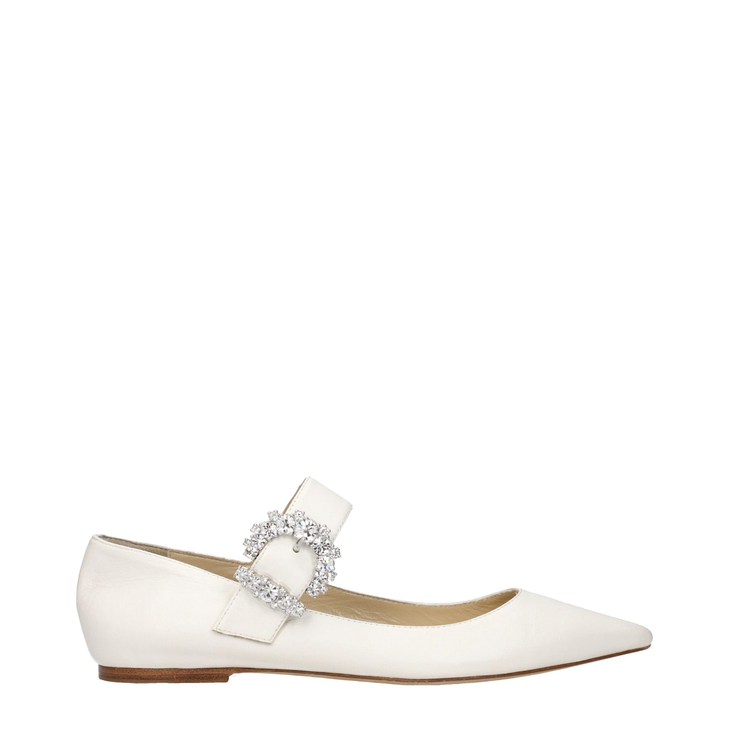 Jimmy Choo White Leather Ballet Flats