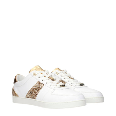 Jimmy Choo White Leather Low Tops