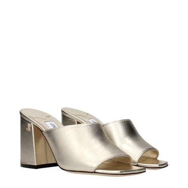 Jimmy Choo Gold Leather Platforms