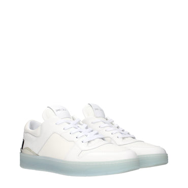 Jimmy Choo White Leather Low Tops