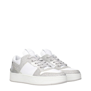 Jimmy Choo White Leather Low Tops