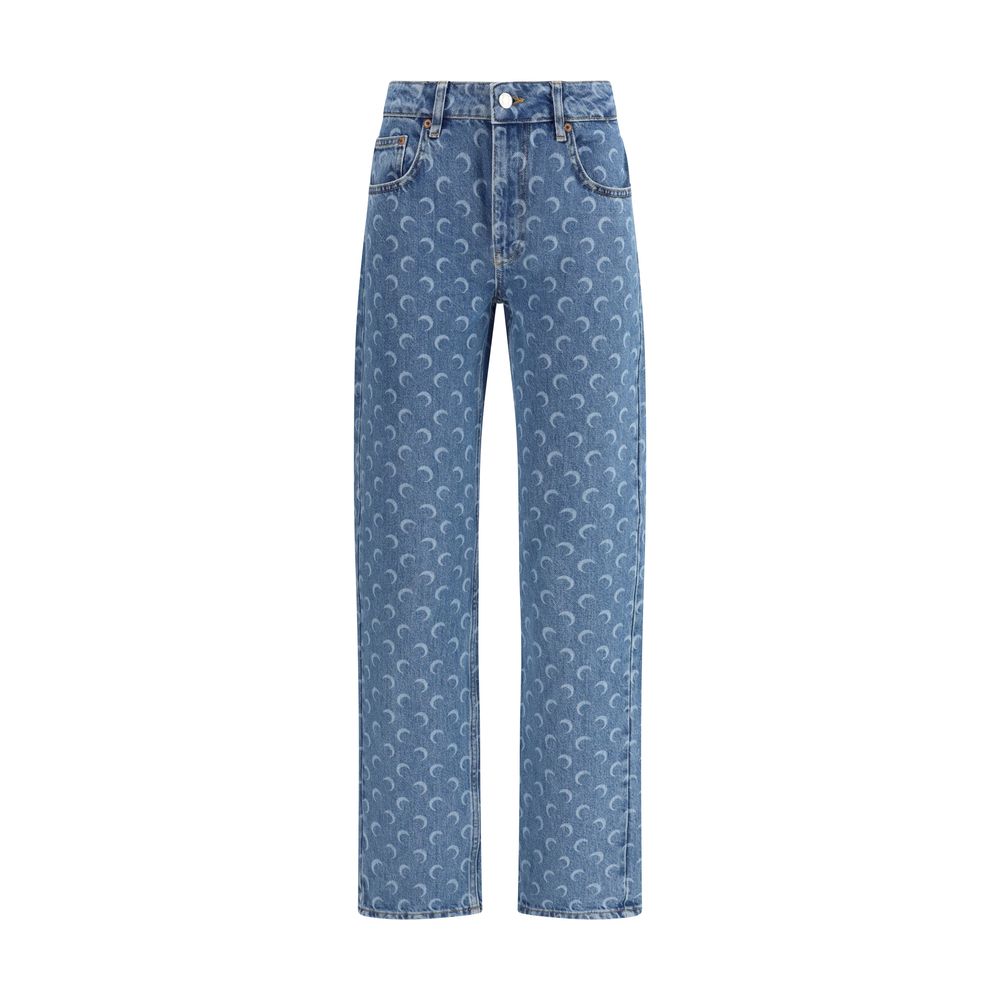 Marine Serre Moon Laser Straight Denim Jeans