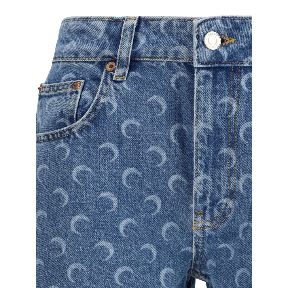 Marine Serre Moon Laser Straight Denim Jeans