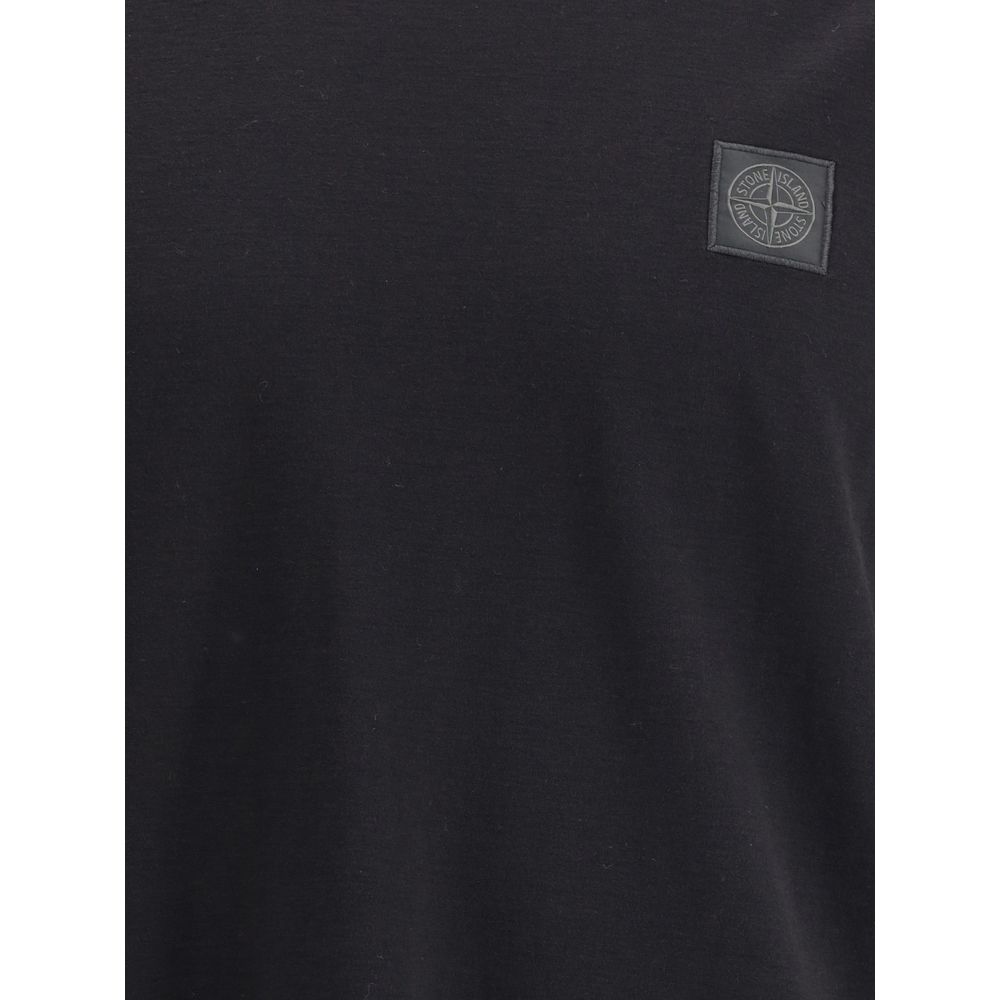 Stone Island Crew-neck T-shirt with monochrome compass logo