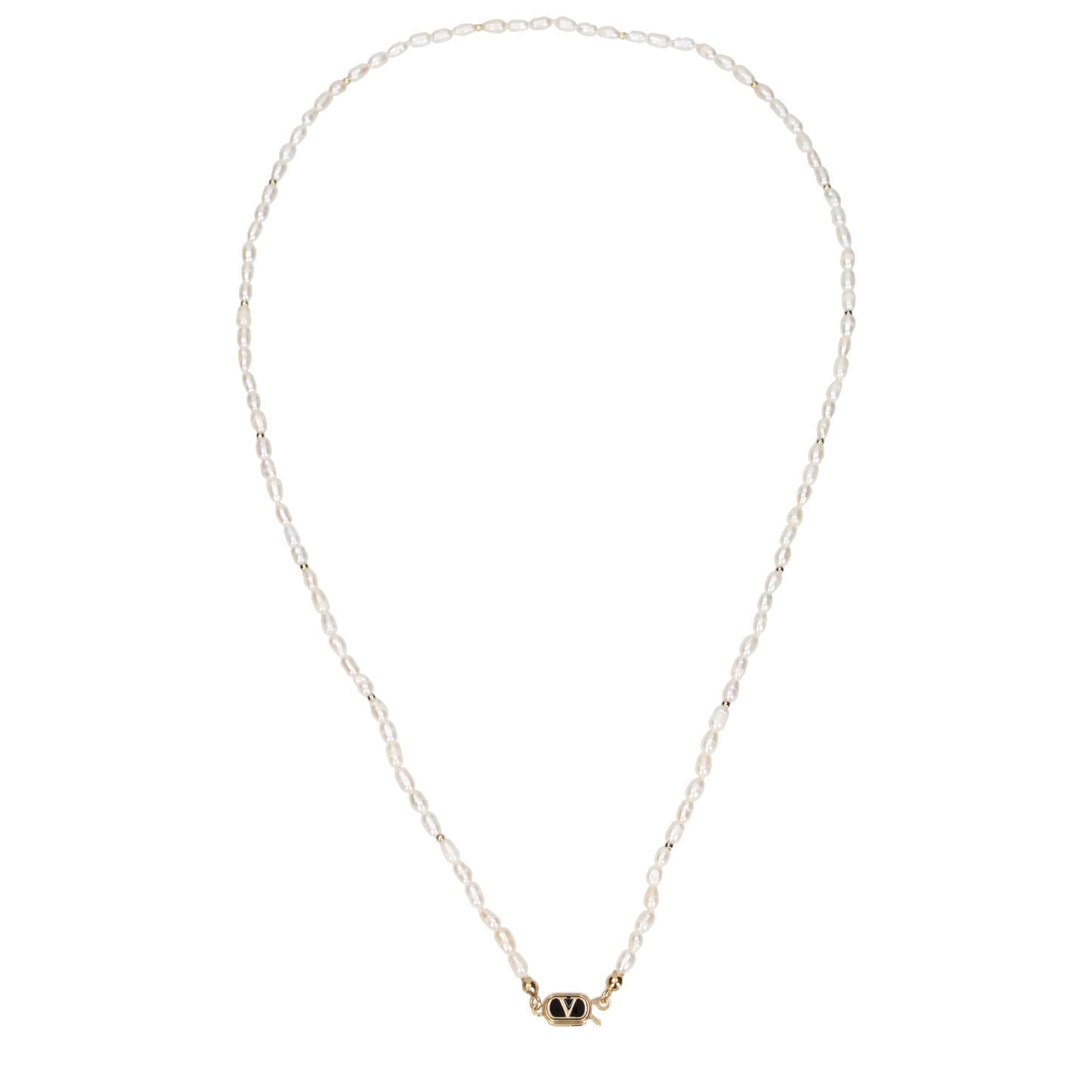 Valentino Garavani White Metal Necklace