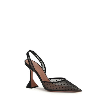 Amina Muaddi Black Polyester High Heel Pumps