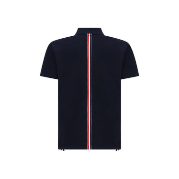 Thom Browne Blue Cotton Polo Shirt
