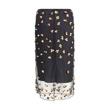 Forte_Forte Black Polyamide Midi Skirt