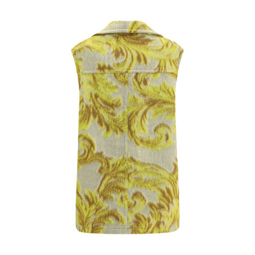 Etro Yellow Wool Sleveless Jacket