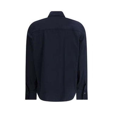 Brunello Cucinelli Blue Cotton Shirt