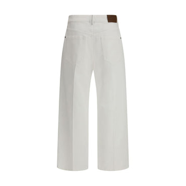 Brunello Cucinelli White Cotton Cropped Jeans