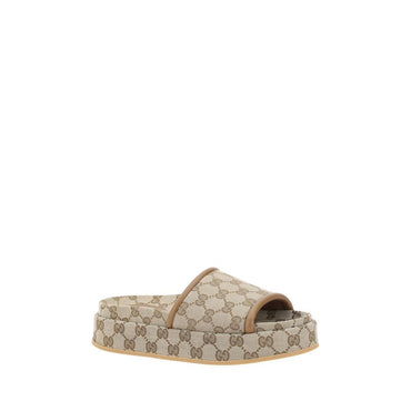 Gucci Beige Polyamide Platform Sandals