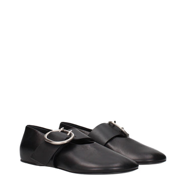 Jil Sander Black Leather Ballet Flats