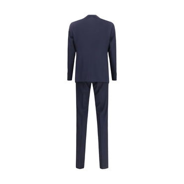 Giorgio Armani Blue Fleece Wool Two-Piece Suit