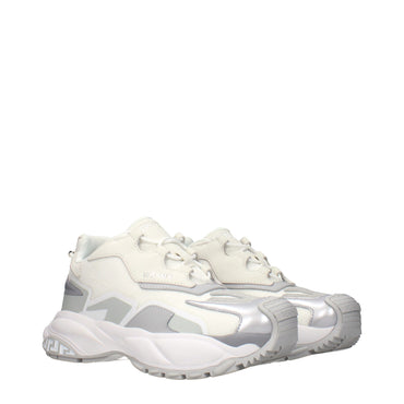 Versace White Fabric Chunky Sneakers