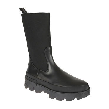 Moncler Black Calfskin Flat Boots