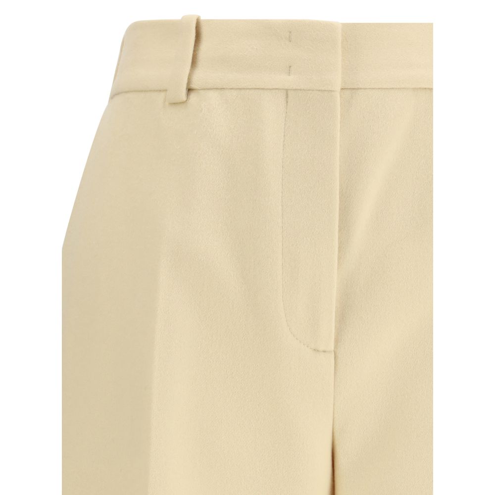 Ermanno Scervino Yellow Fleece Wool Dress Pants
