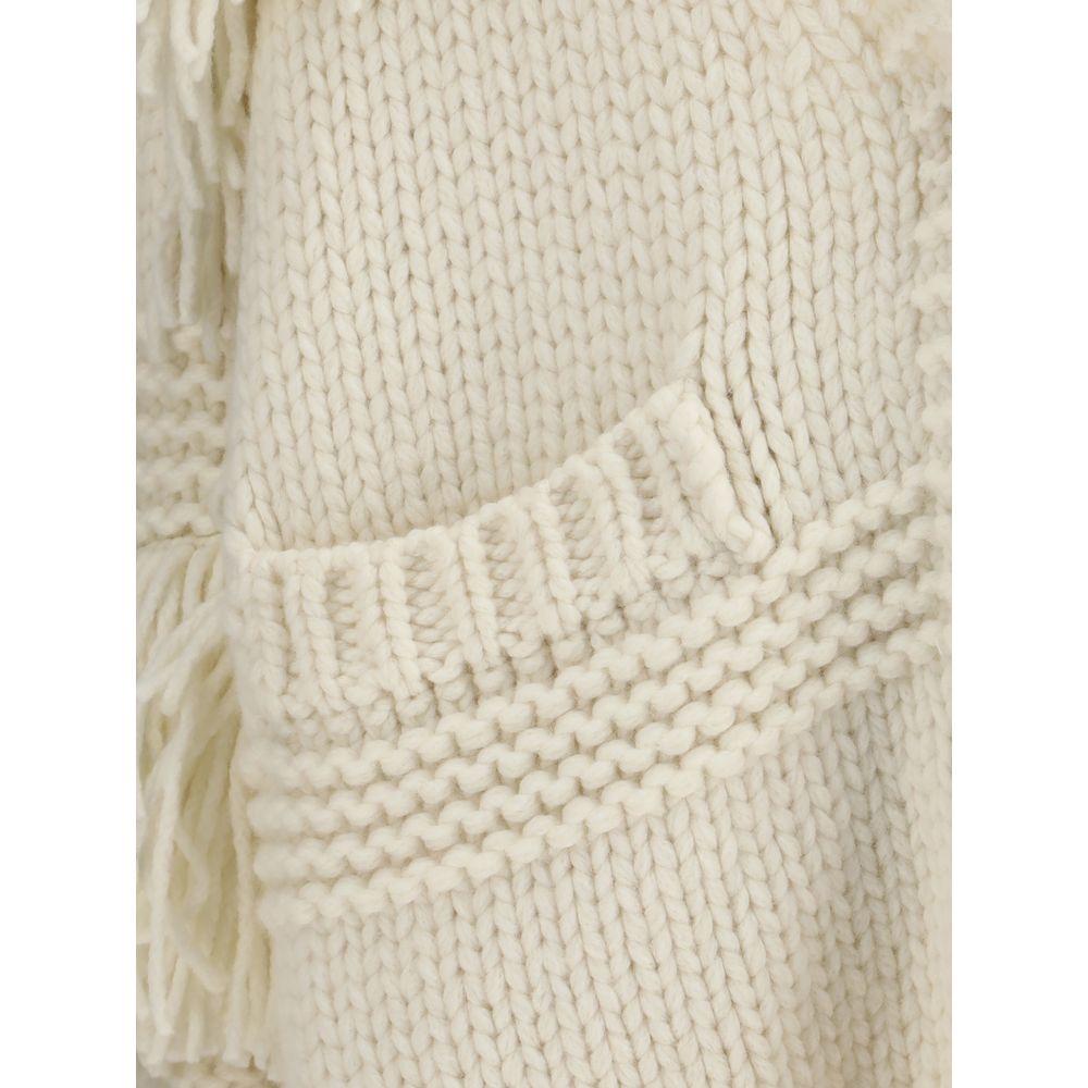 Moncler Grenoble Cream Polyamide Cardigan