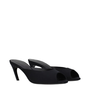 The Attico Black Fabric Flat Sandals
