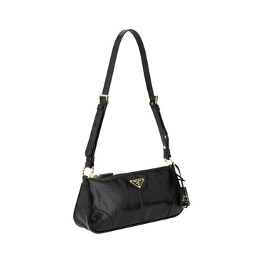 Prada Black Calf Leather Bos Taurus Shoulder Bag