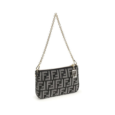 Fendi Blue Cotton Shoulder Bag