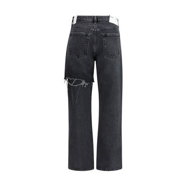 Agolde Black Recycled Cotton Straight-Leg Jeans