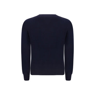 Brunello Cucinelli Blue Fleece Wool Sweater