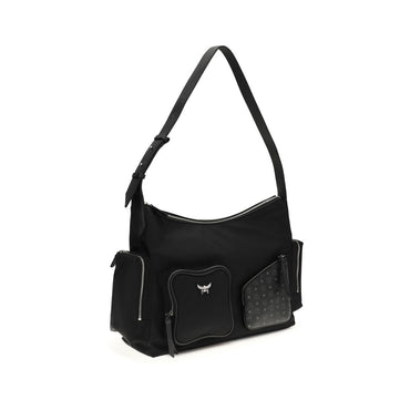 MCM Black Fabric Shoulder Bag