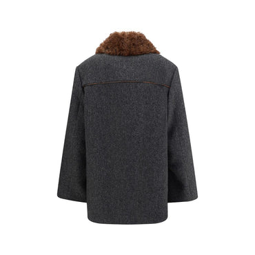 Prada Gray Fleece Wool Coat