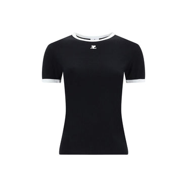 Courrèges Black Cotton T-Shirt