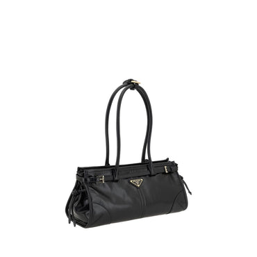 Prada Black Calf Leather Bos Taurus Shoulder Bag