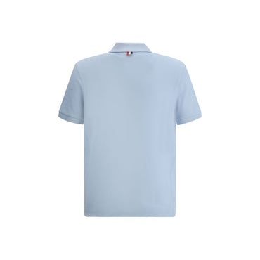 Thom Browne Light Blue Cotton Polo Shirt
