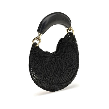 Chloé Black Raffia Shoulder Bag