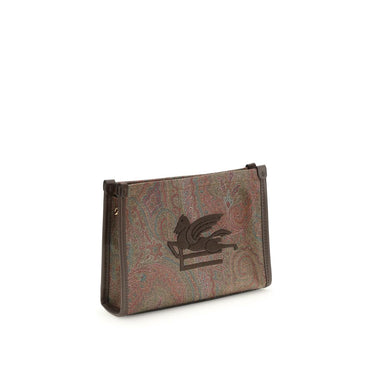 Etro Brown Calf Leather Bos Taurus Shoulder Bag