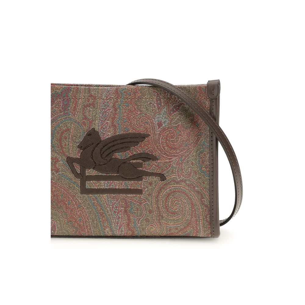 Etro Brown Calf Leather Bos Taurus Shoulder Bag