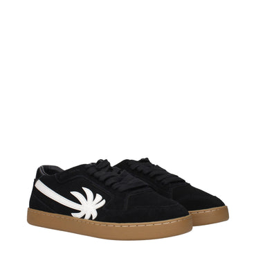 Palm Angels Black Leather Low Top Sneakers
