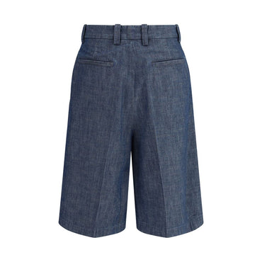 Jil Sander Blue Cotton Bermuda Shorts